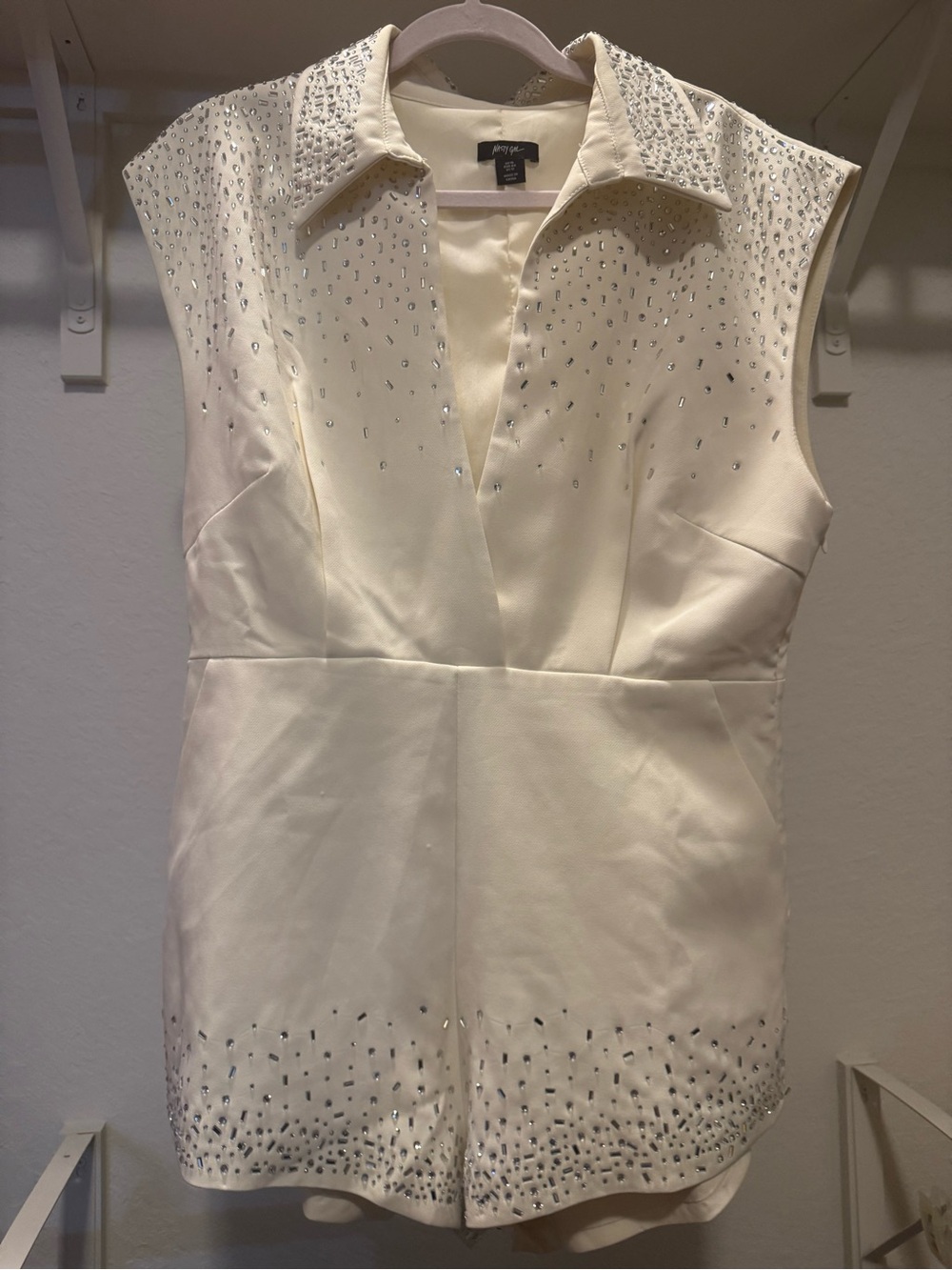 Nasty Gal Hotfix Festival Diamanté Tailored Romper